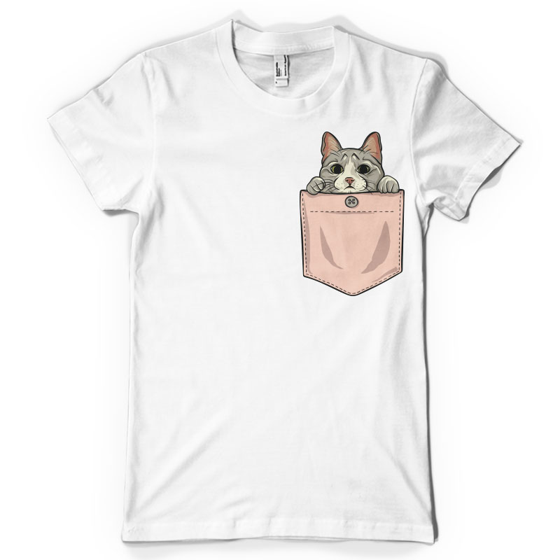 Cute cat pocket ultimate pockets bundle vector t shirt design