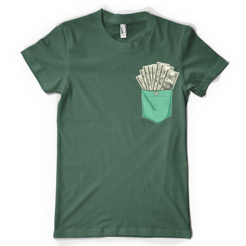 Dollar pocket vector t shirt design