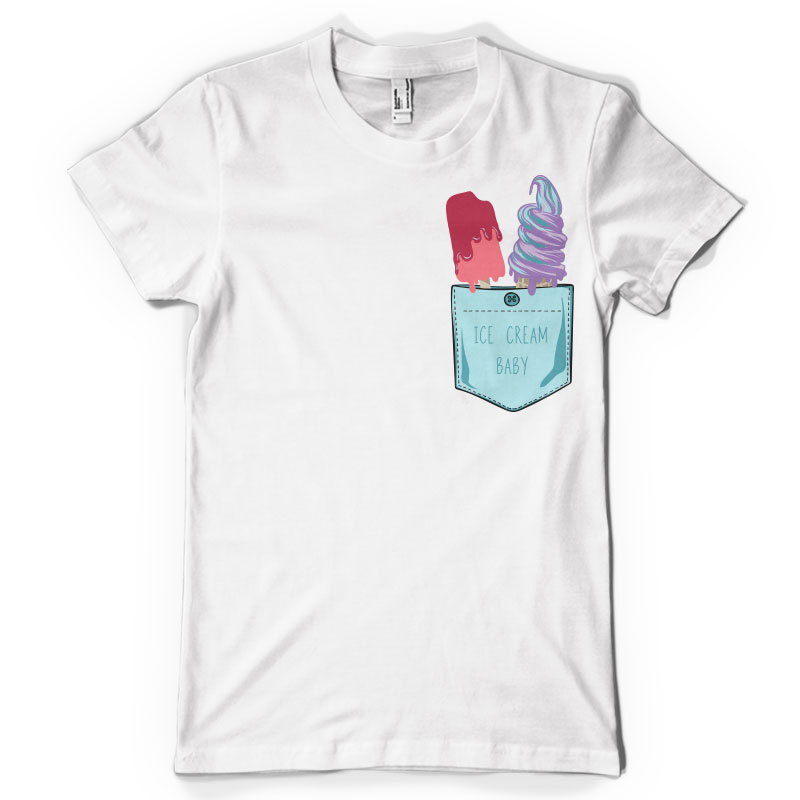 Ice cream pocket buy t shirt design