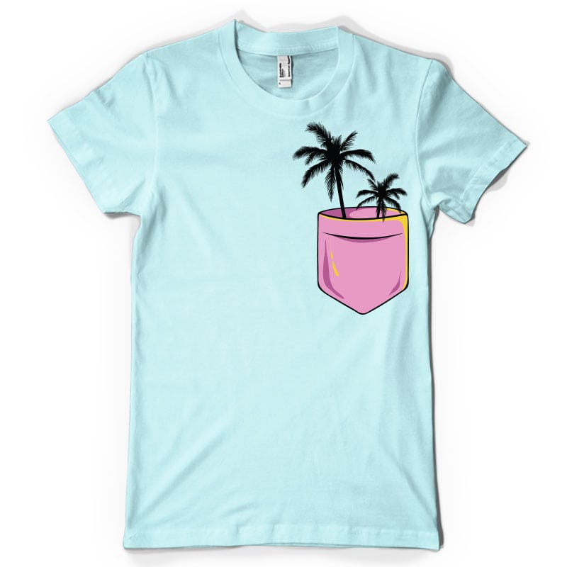 Palm pocket t shirt designs for sale