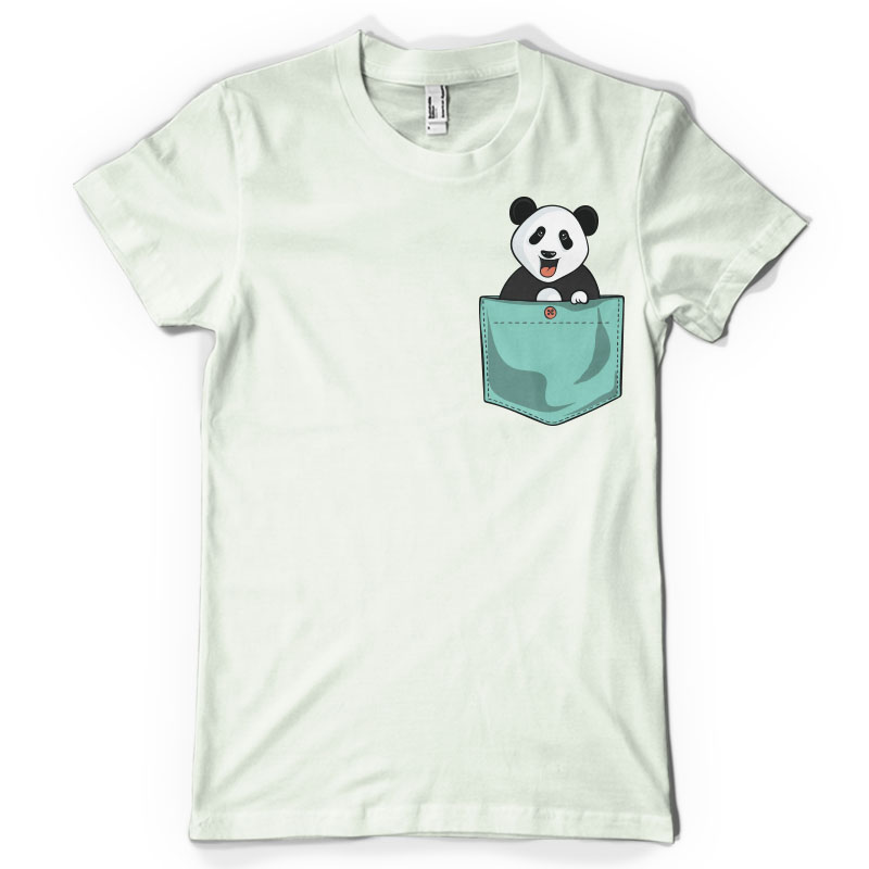 Panda pocket t shirt designs for sale bundle