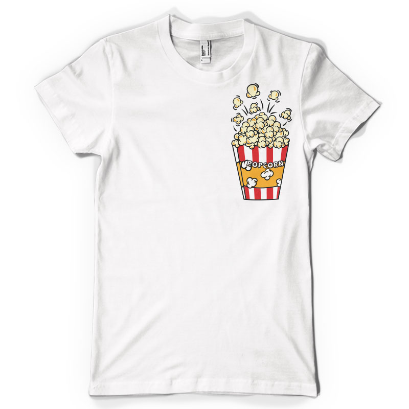 Popcorn pocket vector t shirt design