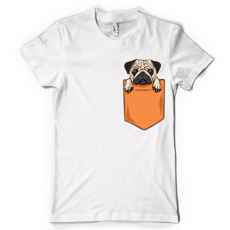 Pug pocket tshirt factory