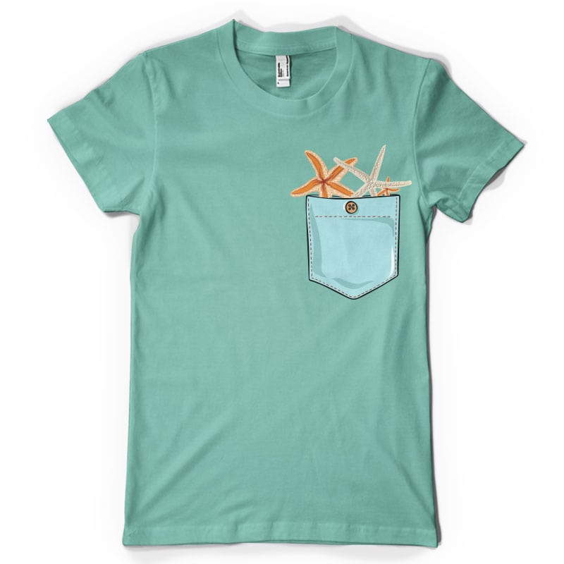 Seastar pocket vector t shirt design