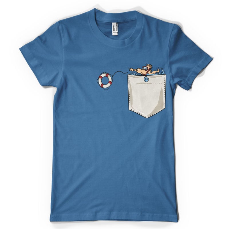Swimming pocket vector t shirt design