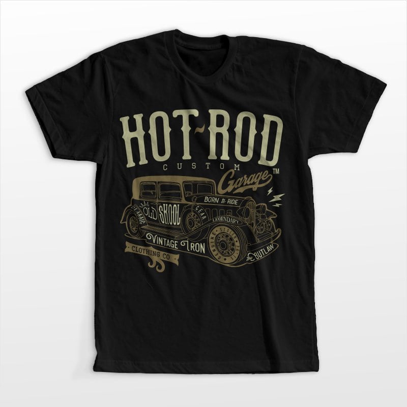 Hot rod garage tshirt design for merch by amazon