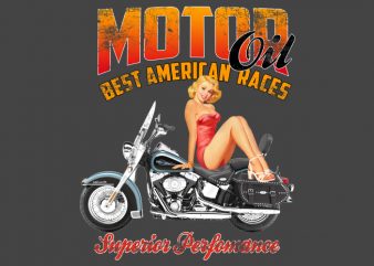 PinUp Motor Girl tshirt design