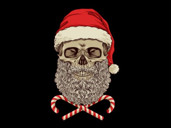 Santa skull t-shirt design