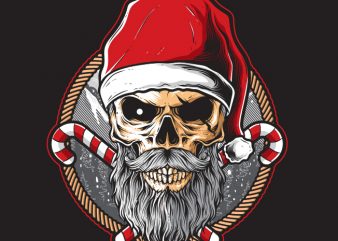 Skull Santa t shirt design for sale