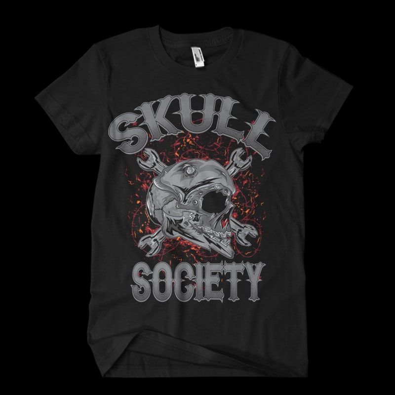 skull society t shirt design graphic