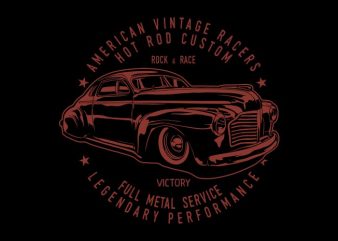 Hot rod custom t shirt design for sale