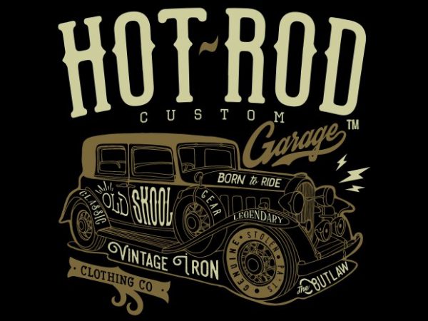 Hot rod garage vector shirt design