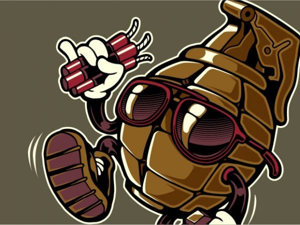 Grenade vector t shirt design artwork