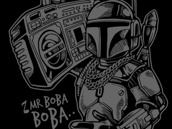 Mr boba boba vector t shirt design for download