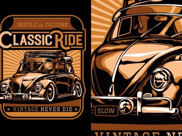 Classic ride design for t shirt