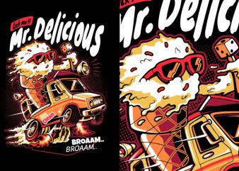 Mr Delicious vector t-shirt design