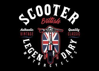 Scooter british t shirt design png