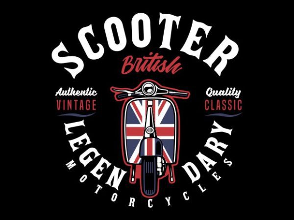 Scooter british t shirt design png