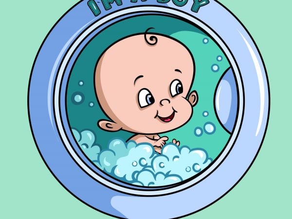 Wash machine baby boy commercial use t-shirt design