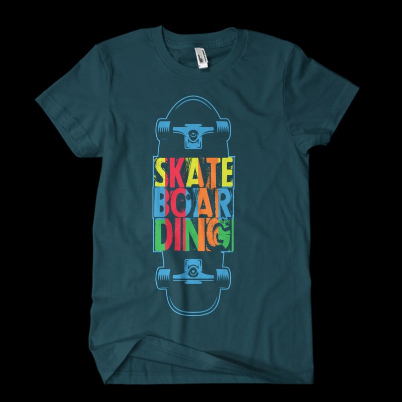 Vector t-shirt SKATE BOARDING ONE t shirt designs for print on demand