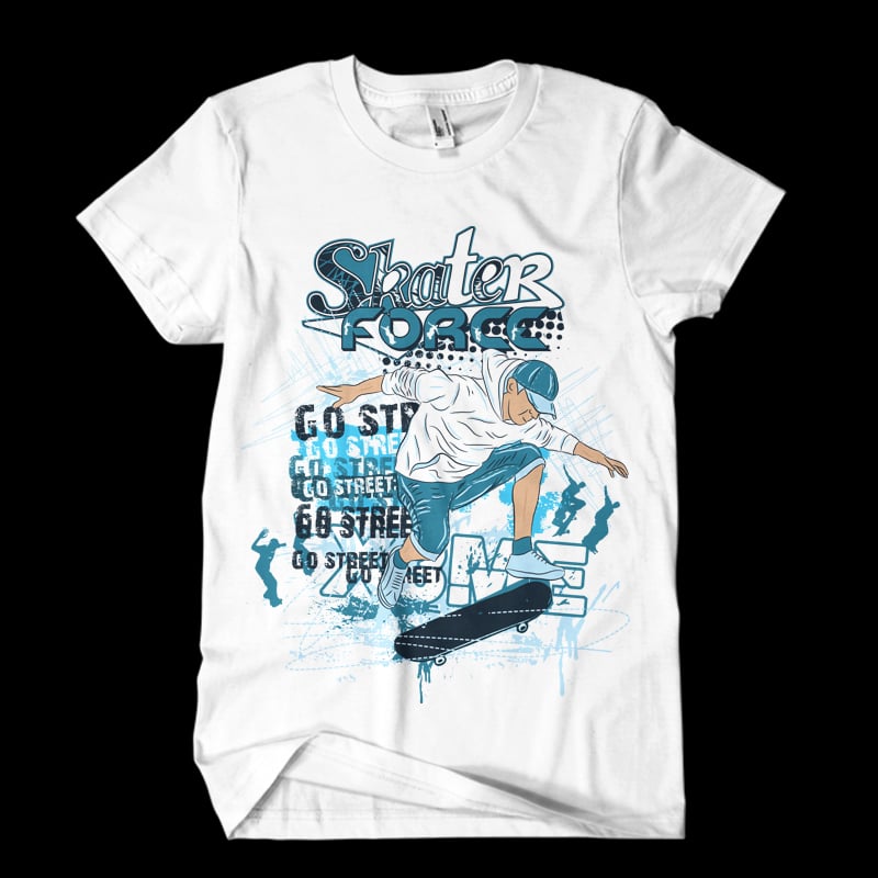 Skater force Vector t-shirt design commercial use t shirt designs