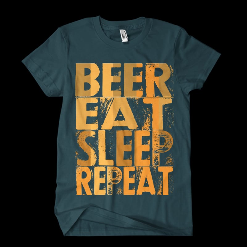 beer eat sleep repeat Vector t-shirt design buy tshirt design