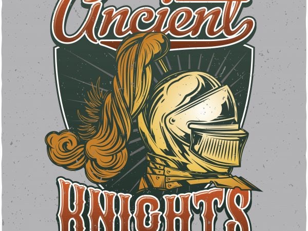 Ancient knights. vector t-shirt design