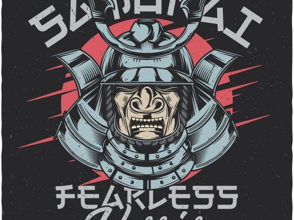 Samurai fearless warrior. vector t-shirt design Samurai fearless warrior. vector t-shirt design