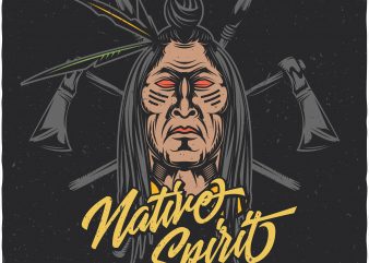 Native spirit. Vector T-Shirt Design