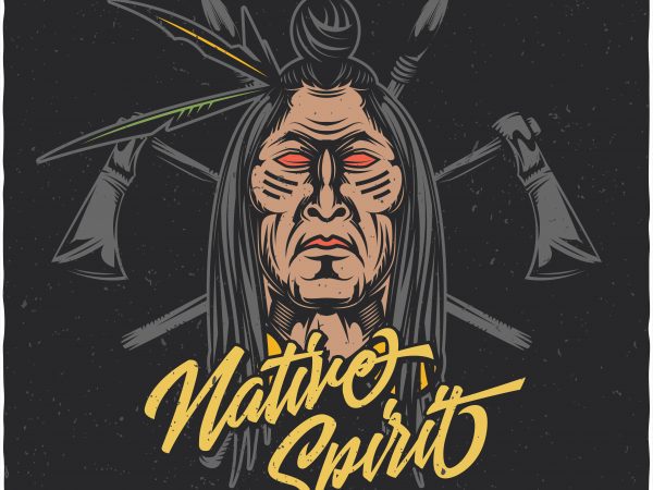 Native spirit. vector t-shirt design