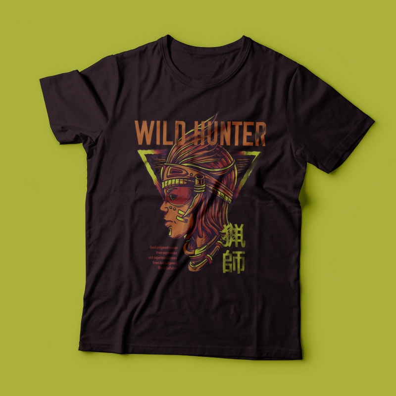 Wild Hunter T-Shirt Design tshirt design for merch by amazon