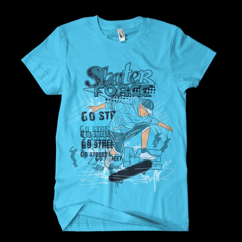 Skater force Vector t-shirt design commercial use t shirt designs