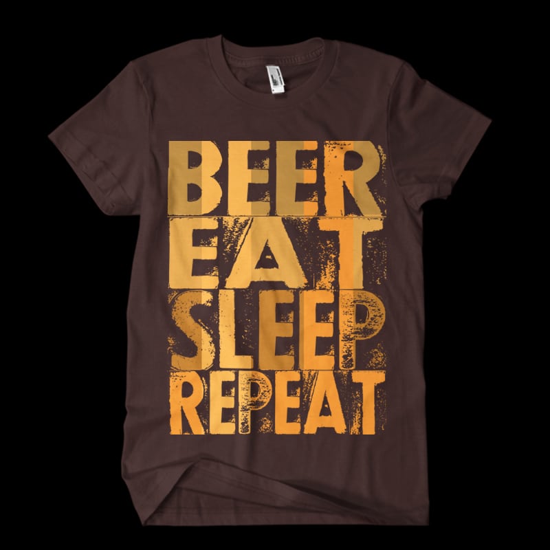 beer eat sleep repeat Vector t-shirt design buy tshirt design