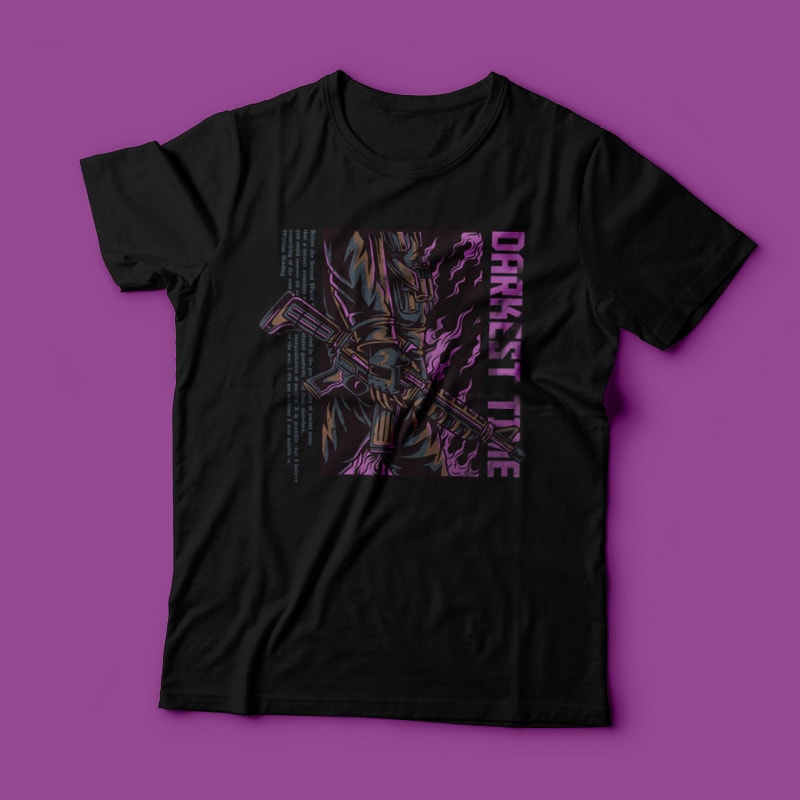 Darkest Time T-Shirt Design tshirt designs for merch by amazon