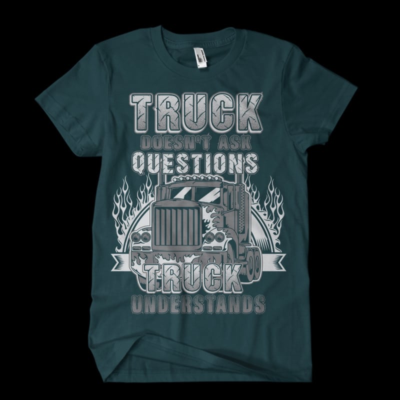 Truck Doesn’t Ask Vector t-shirt design tshirt design for merch by amazon