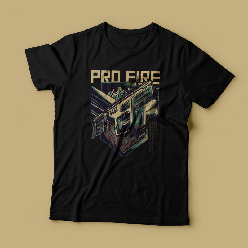Pro Fire T-Shirt Design vector shirt designs