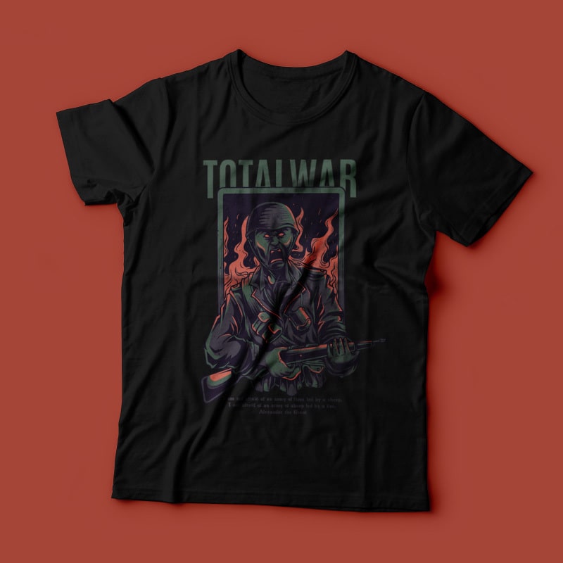 Total War T-Shirt Design vector shirt designs