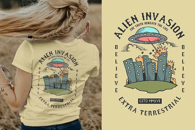Alien Attack Vector t-shirt design t shirt designs for teespring