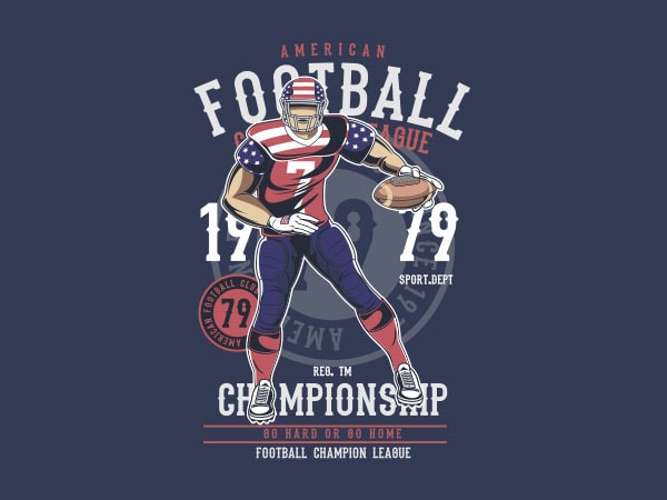 American Football Player Graphic t-shirt design