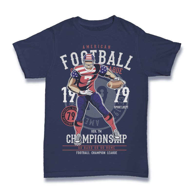 American Football Player Graphic t-shirt design tshirt designs for merch by amazon