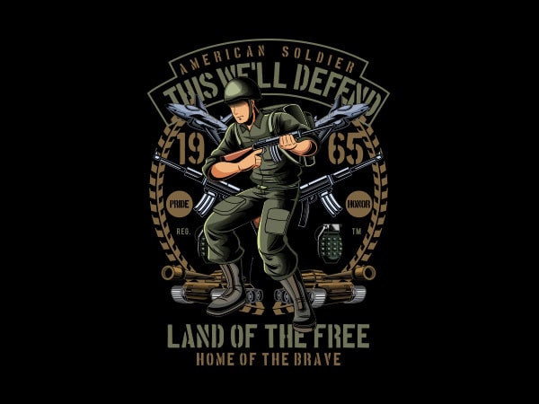 American soldier shirt design