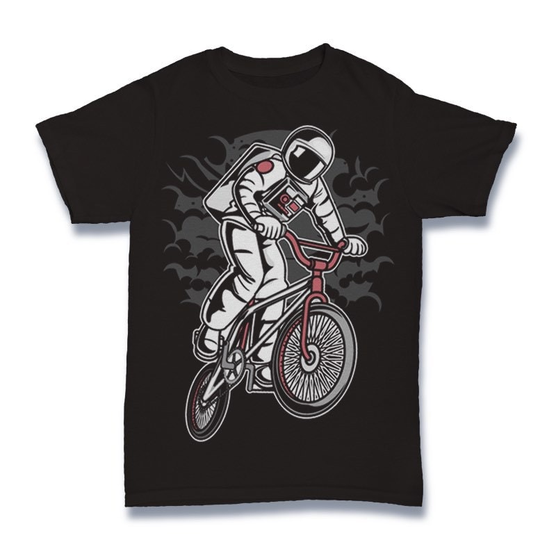 Astronaut Bike Graphic t-shirt design tshirt designs for merch by amazon