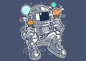 Astronaut Ice Cream Vector t-shirt design