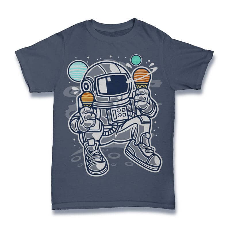 Astronaut Ice Cream Vector t-shirt design t shirt designs for teespring
