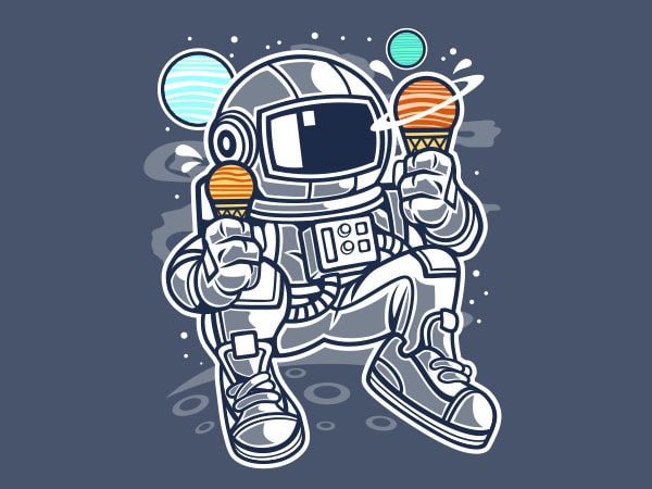 Astronaut ice cream vector t-shirt design