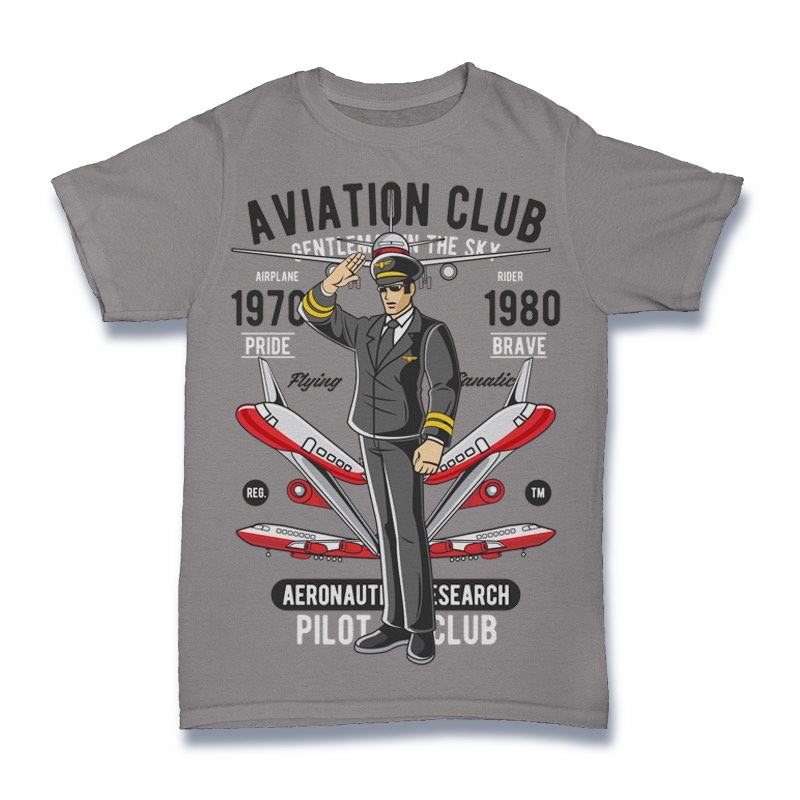 Aviation Club Graphic t-shirt design tshirt designs for merch by amazon