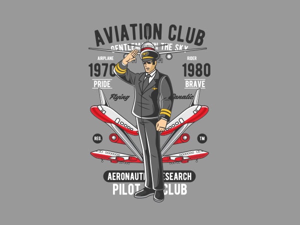 Aviation club graphic t-shirt design