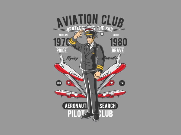 Aviation club graphic t-shirt design Aviation club graphic t-shirt design