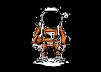 Astronaut Basket Ball T-Shirt Design