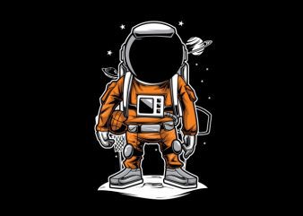 Astronaut basket ball t-shirt design